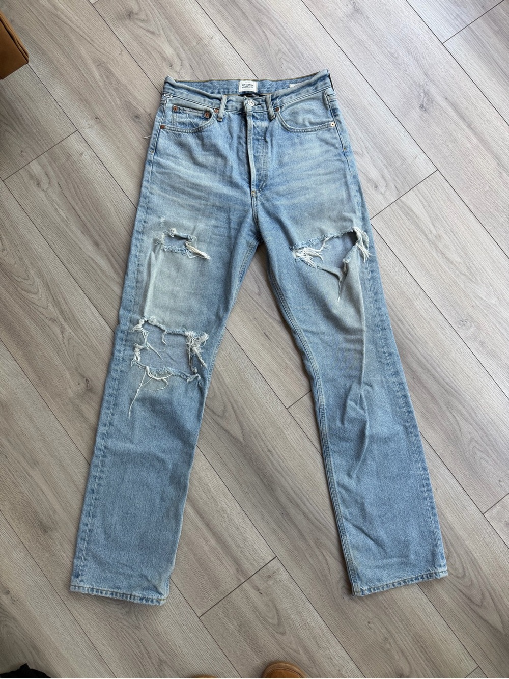 Citizens of Humanity Distressed Wide Leg Jeans